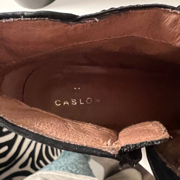 Caslon Black Nubuck Leather Zip High Wedge Heel Ankle Boots Euro size 40 - Picture 9 of 9